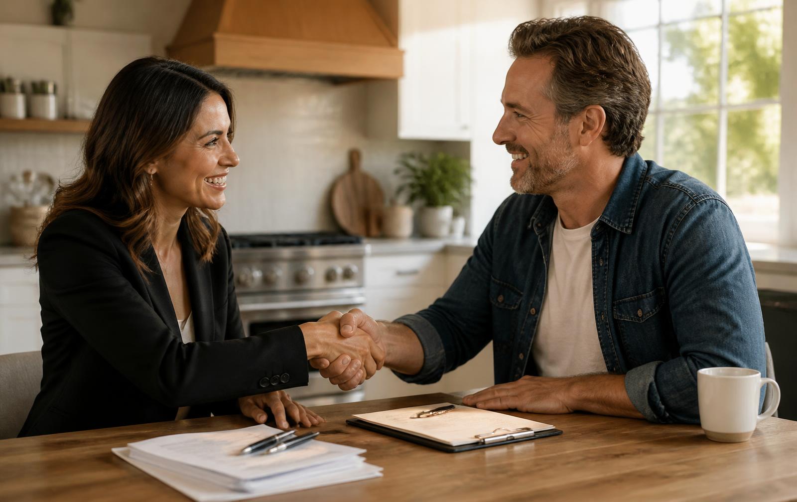 Advisor reviewing a homeowner's options across a table